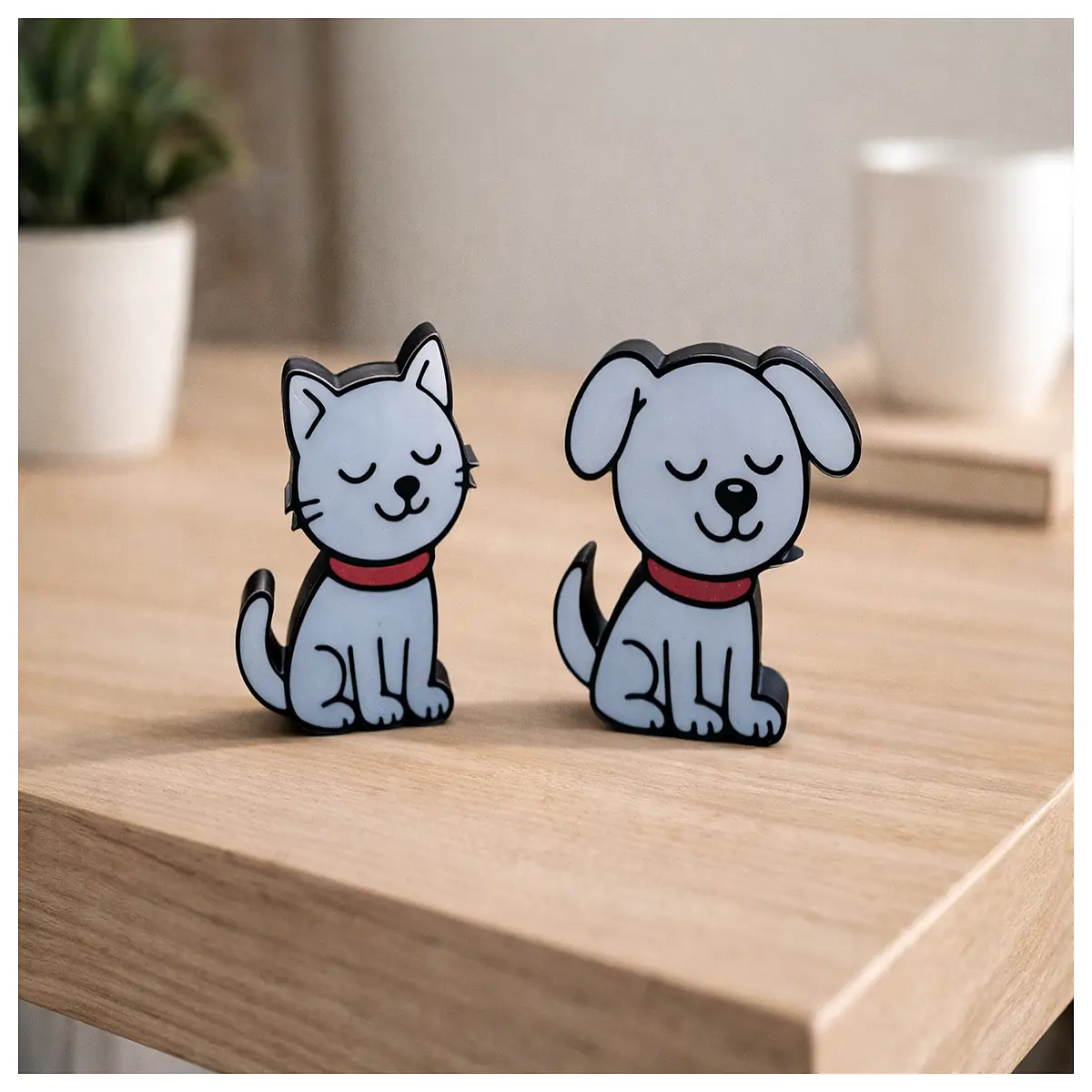 cute cat and dog figurine set for home decor romantic couple statue gifts for anniversaries resin animal art pieces