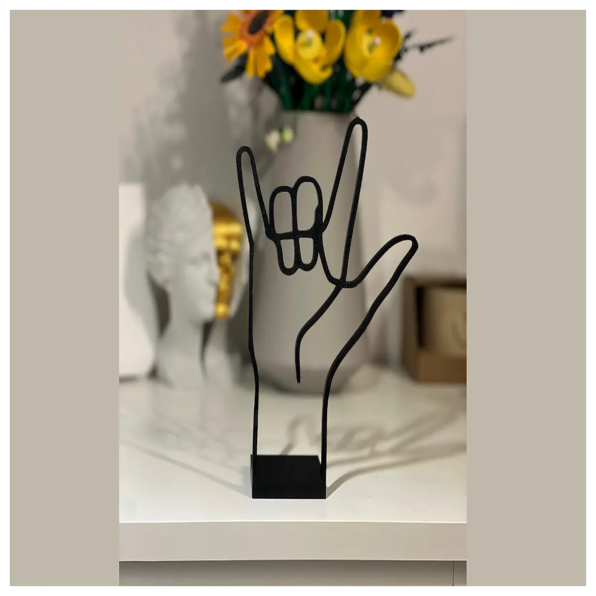 minimalist abstract hand sculpture resin art desk decor no needed modern office shelf