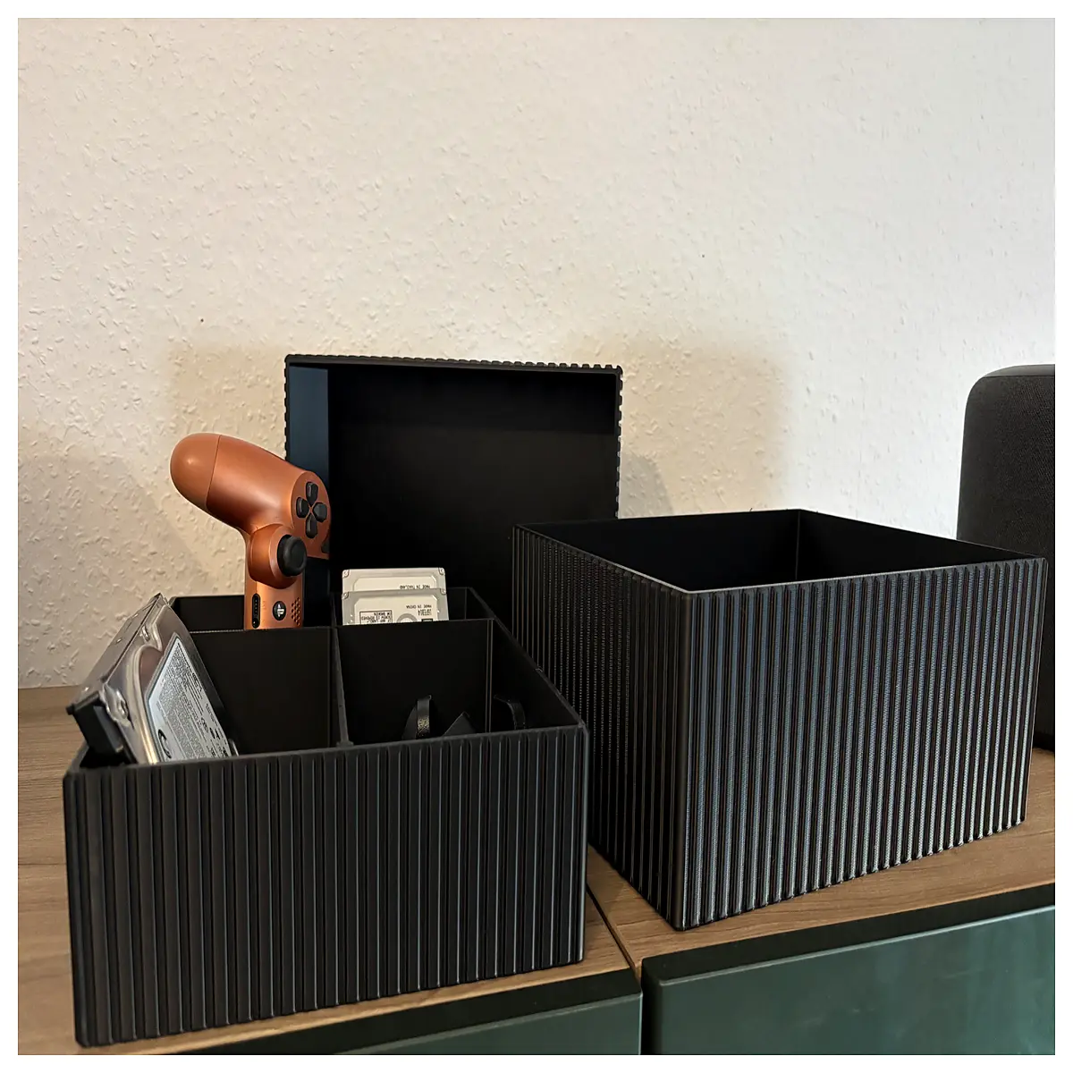 large modern storage tray organizer for coffee table bathroom vanity kitchen counter or entryway console with minimalist design