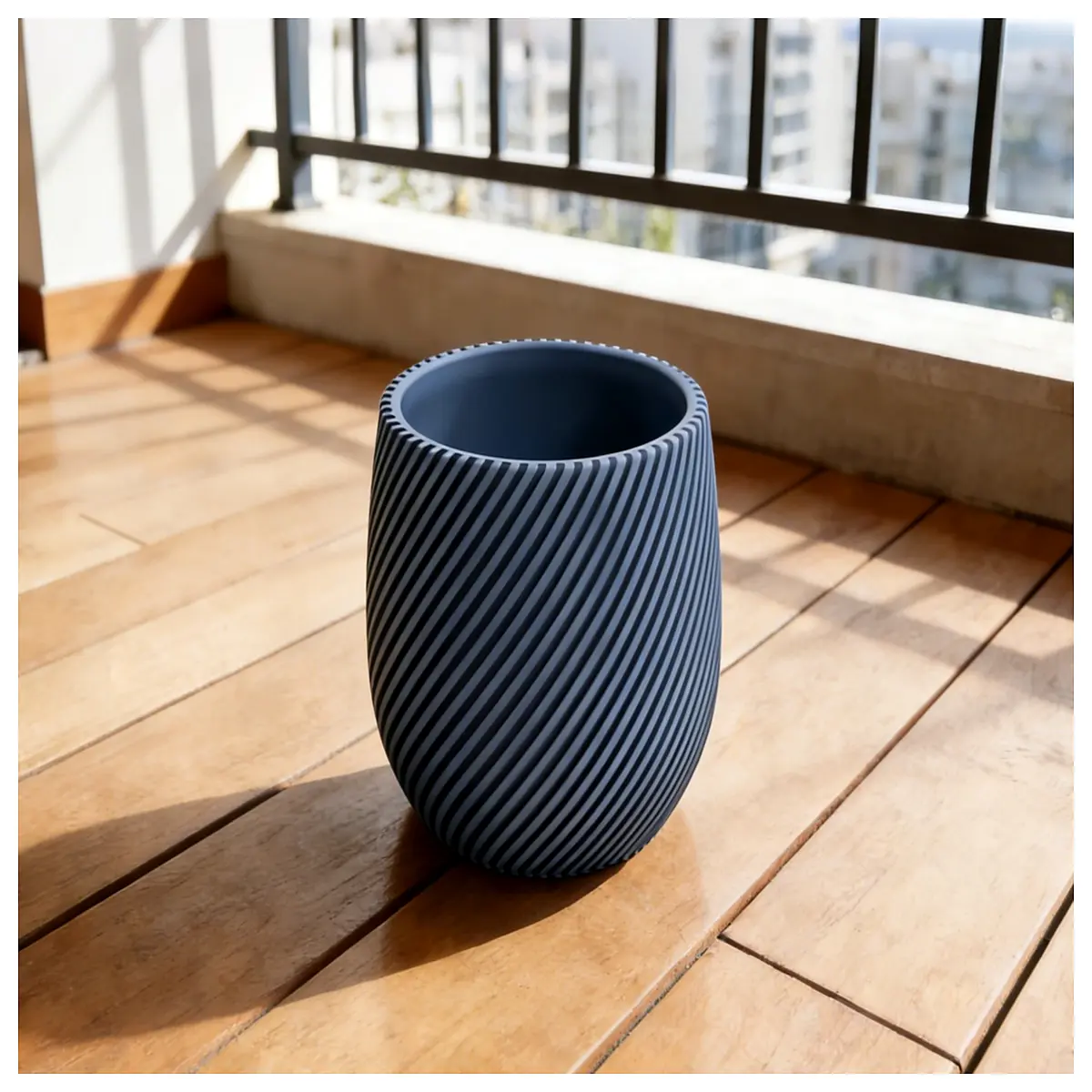 modern ceramic striped planter for succulents decorative garden pots with drainage hole