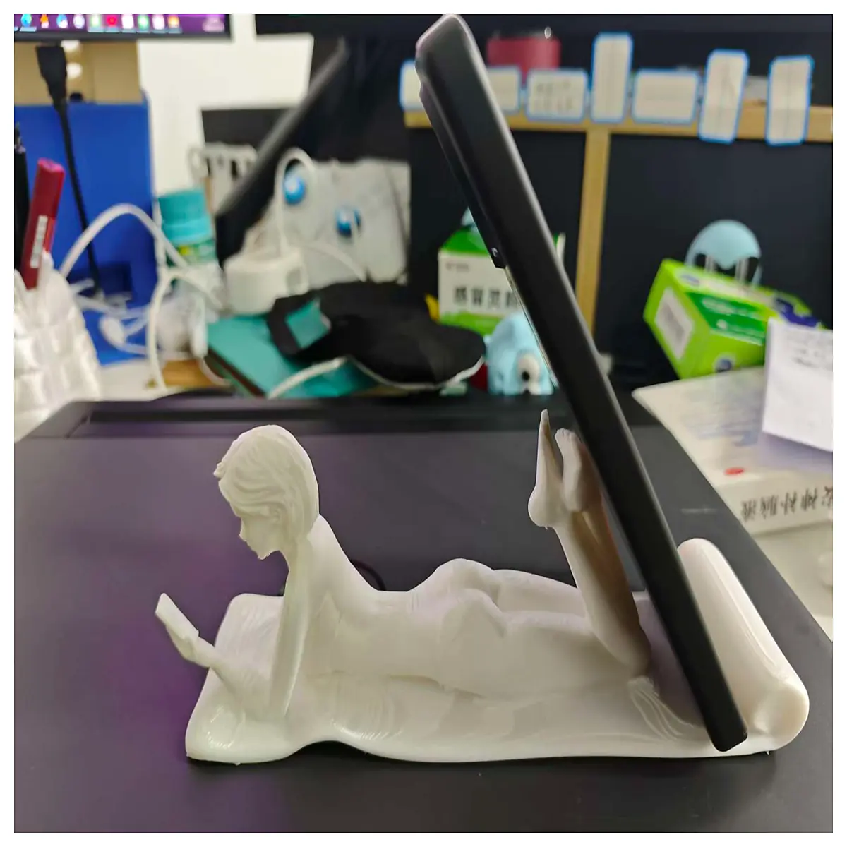 cute bikini girl phone holder desk accessory aesthetic vanity organizer