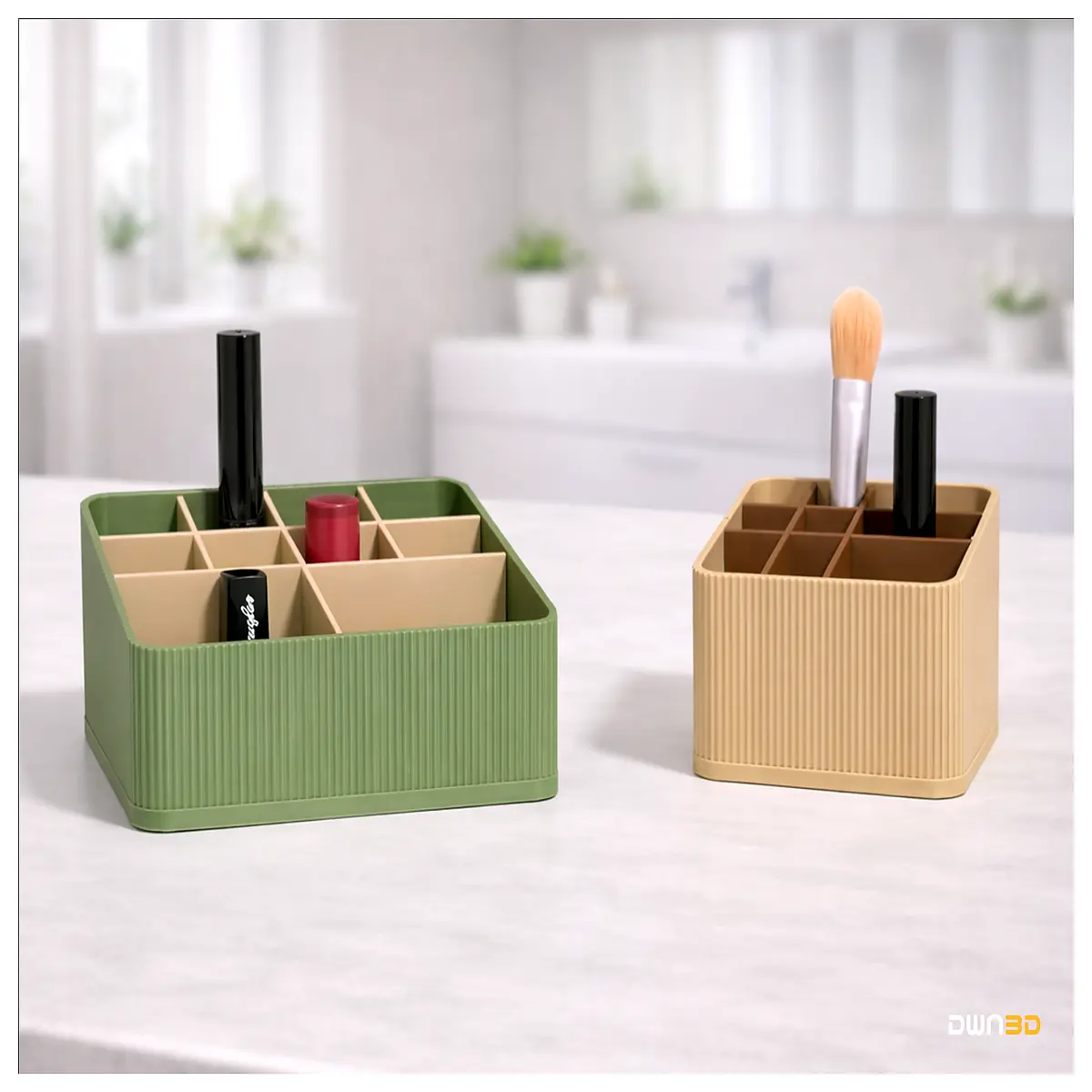 adjustable acrylic desk organizer for bathroom vanity modular storage bins with dividers for makeup and toiletries