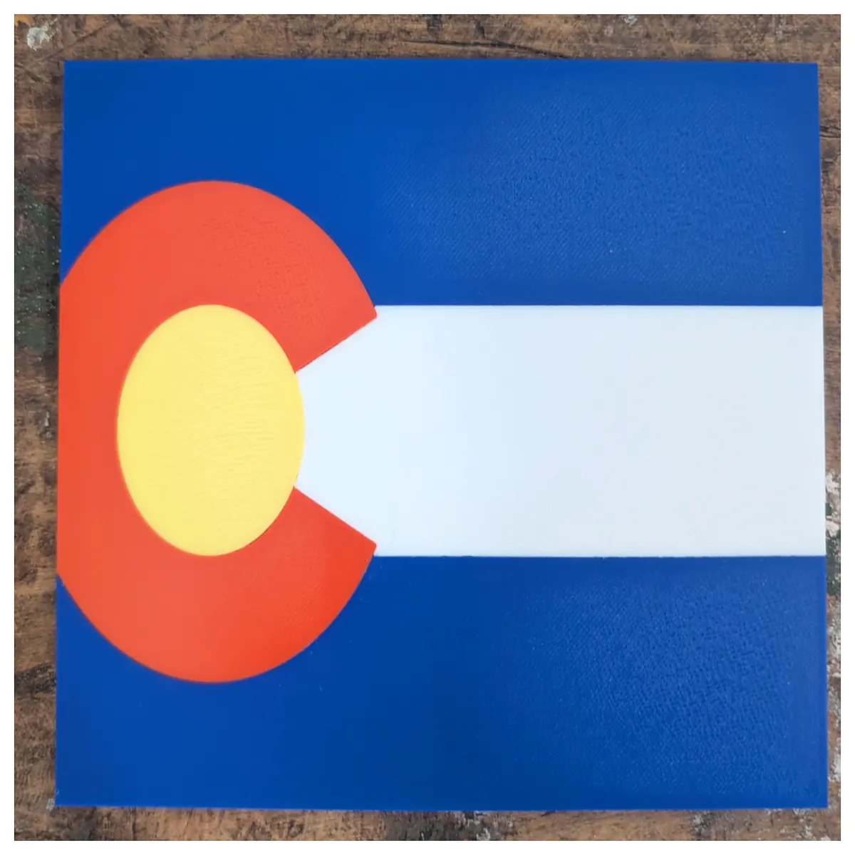 stylized colorado flag wall art modern state map poster american west decor rustic cabin living room print