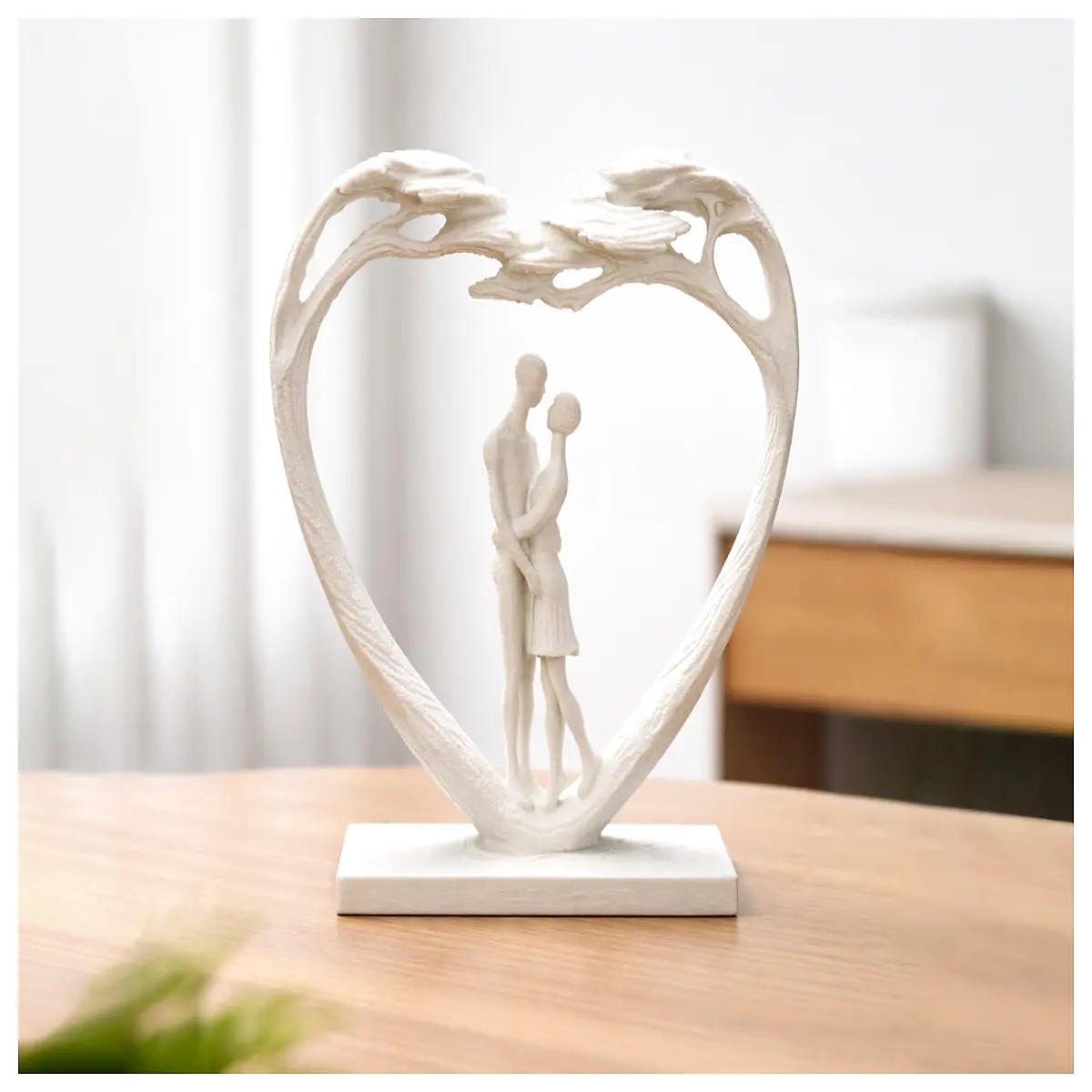 shaped sculpture elegant love her romantic home decor resin art piece wedding anniversary present