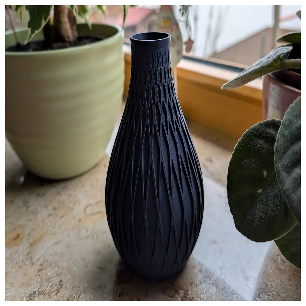 spiral pattern vase printed modern home decor geometric sculpture for living room shelf accent