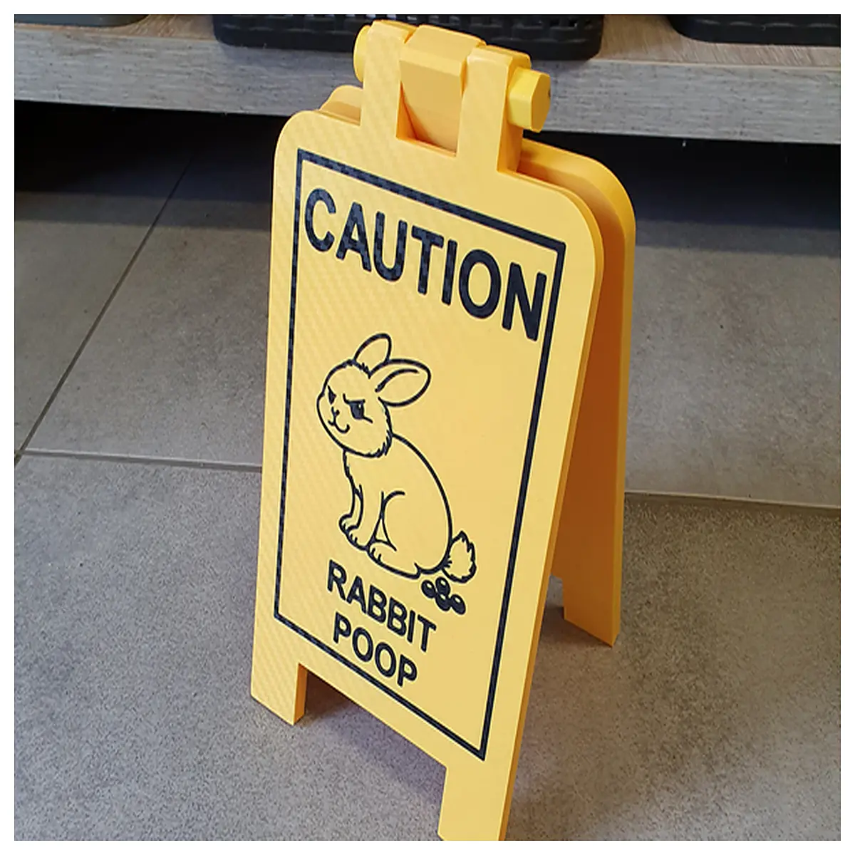 cute rabbit poop warning sign garden decor funny pet owner humor yard art