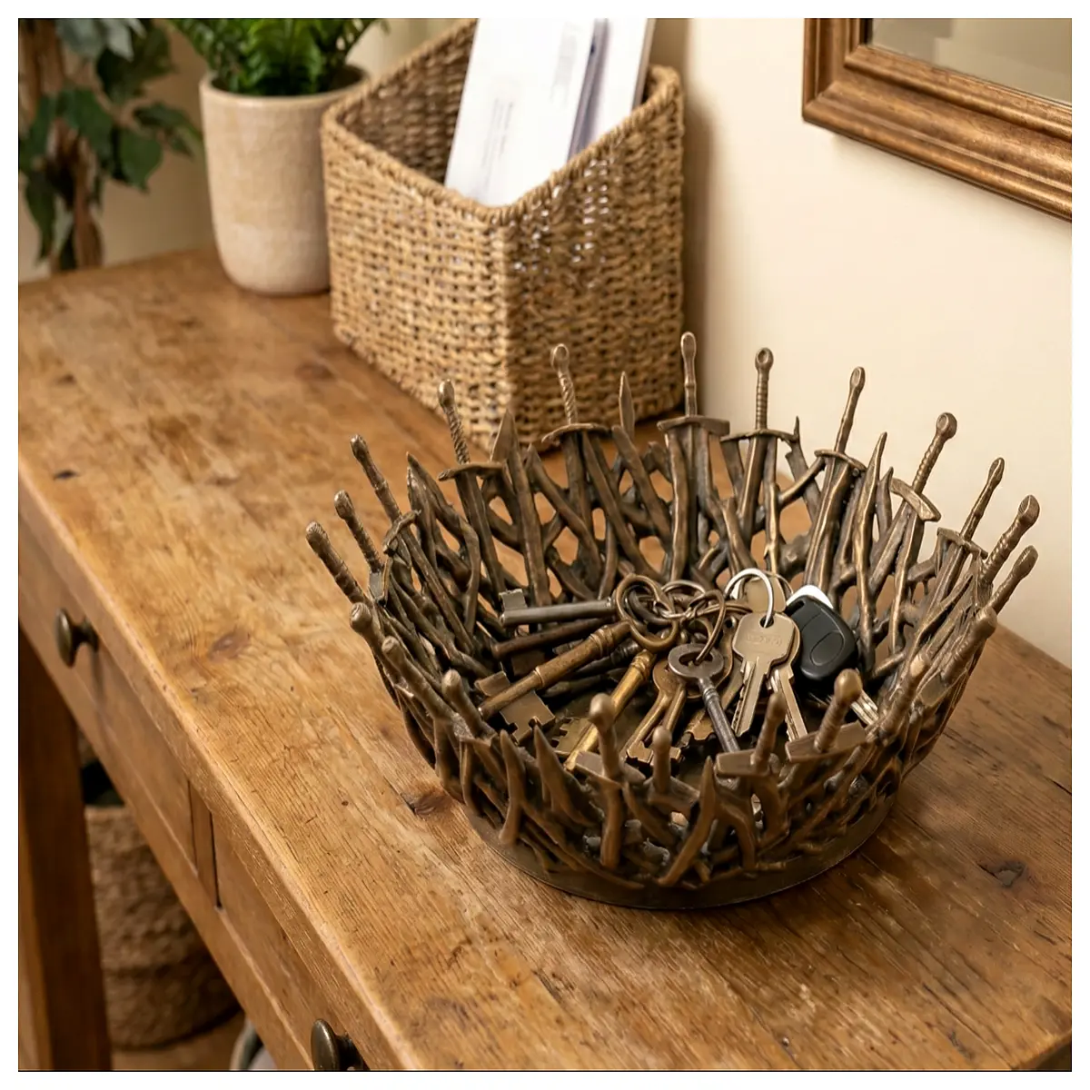iron throne key holder bowl for entryway decor
