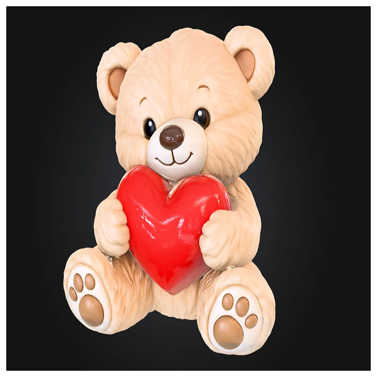 cute textured teddy bear holding plush toy for valentines day gift