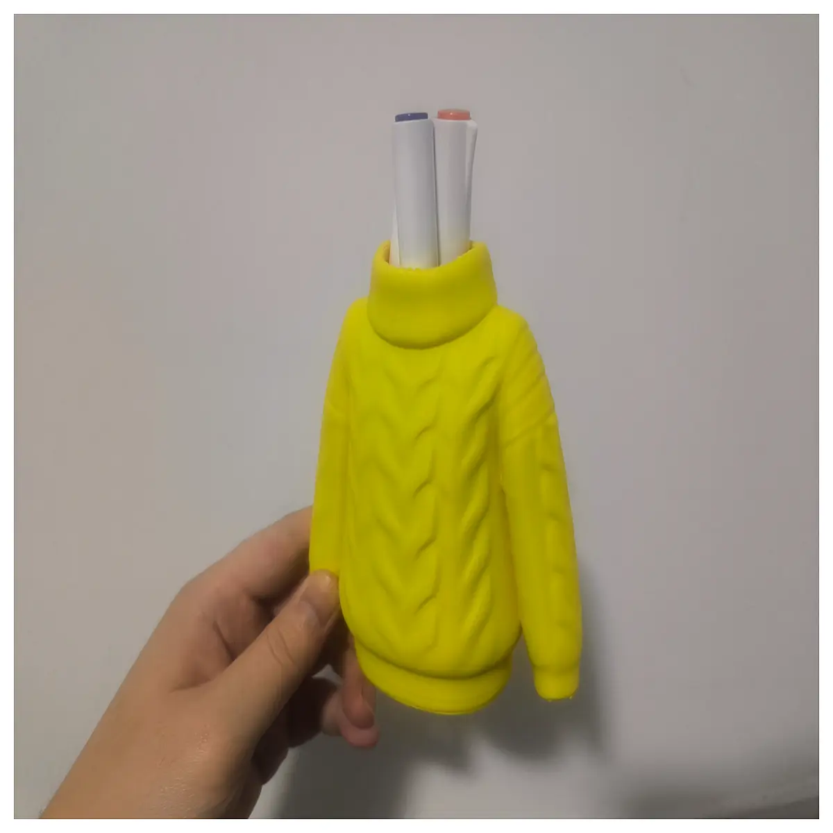 knitted sweater style pen holder desk organizer cute fabric pencil cup storage for office supplies