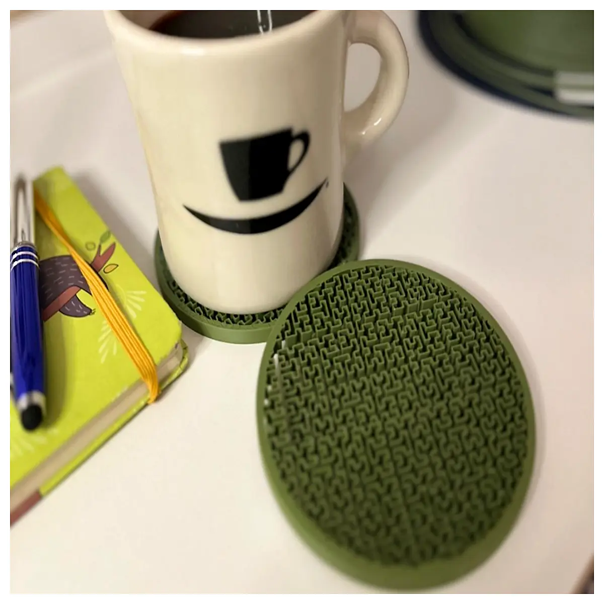 puzzle inspired drink coaster roman architecture design non slip table protector bar accessories