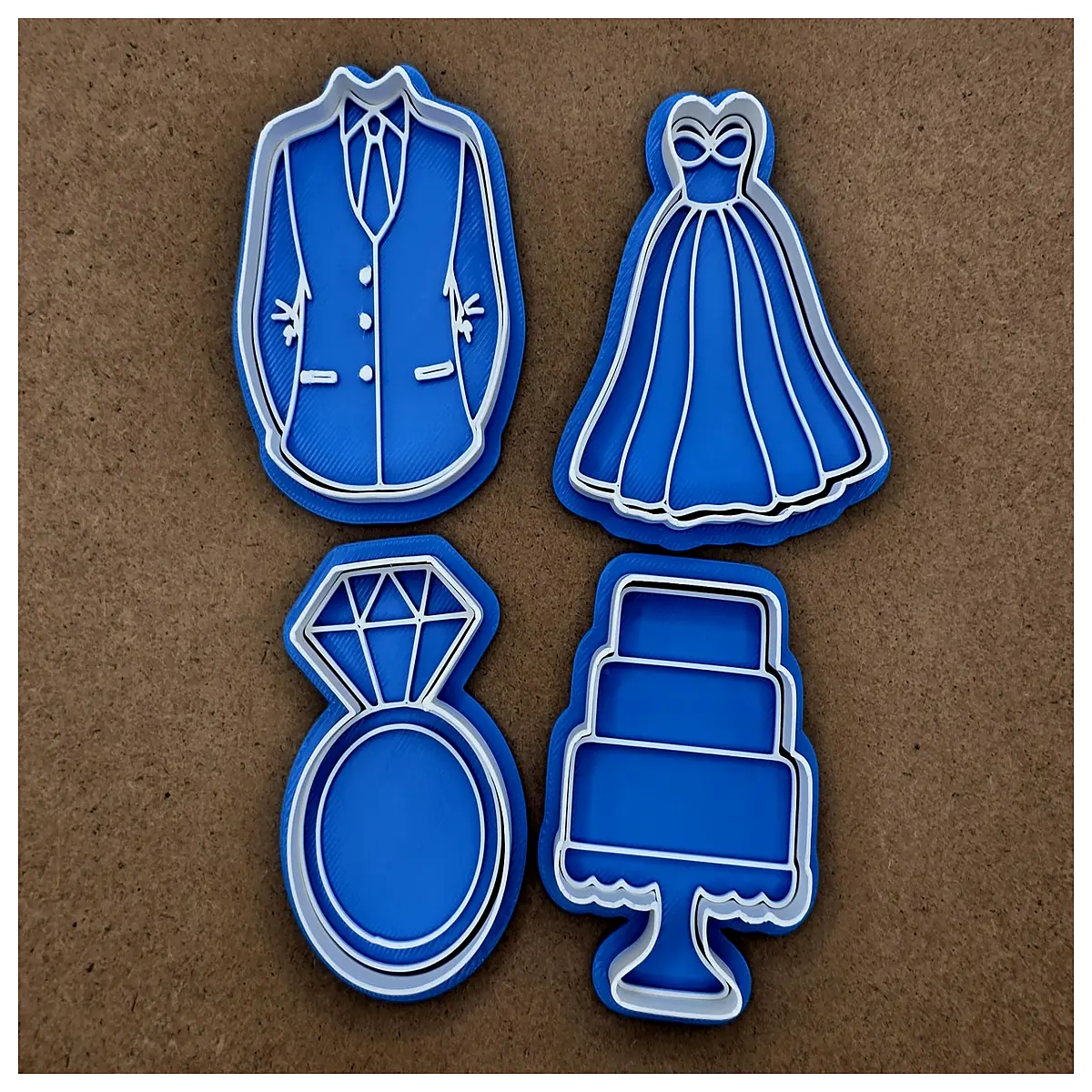 wedding day ring cake cookie cutter stamp bride groom fondant impression tool