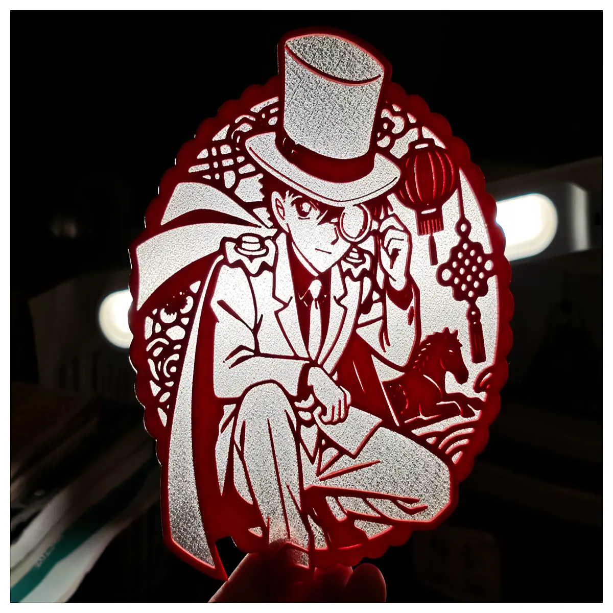 kaito kid window sticker transparent background phantom thief anime decal for laptop phone case kawaii cartoon art vinyl