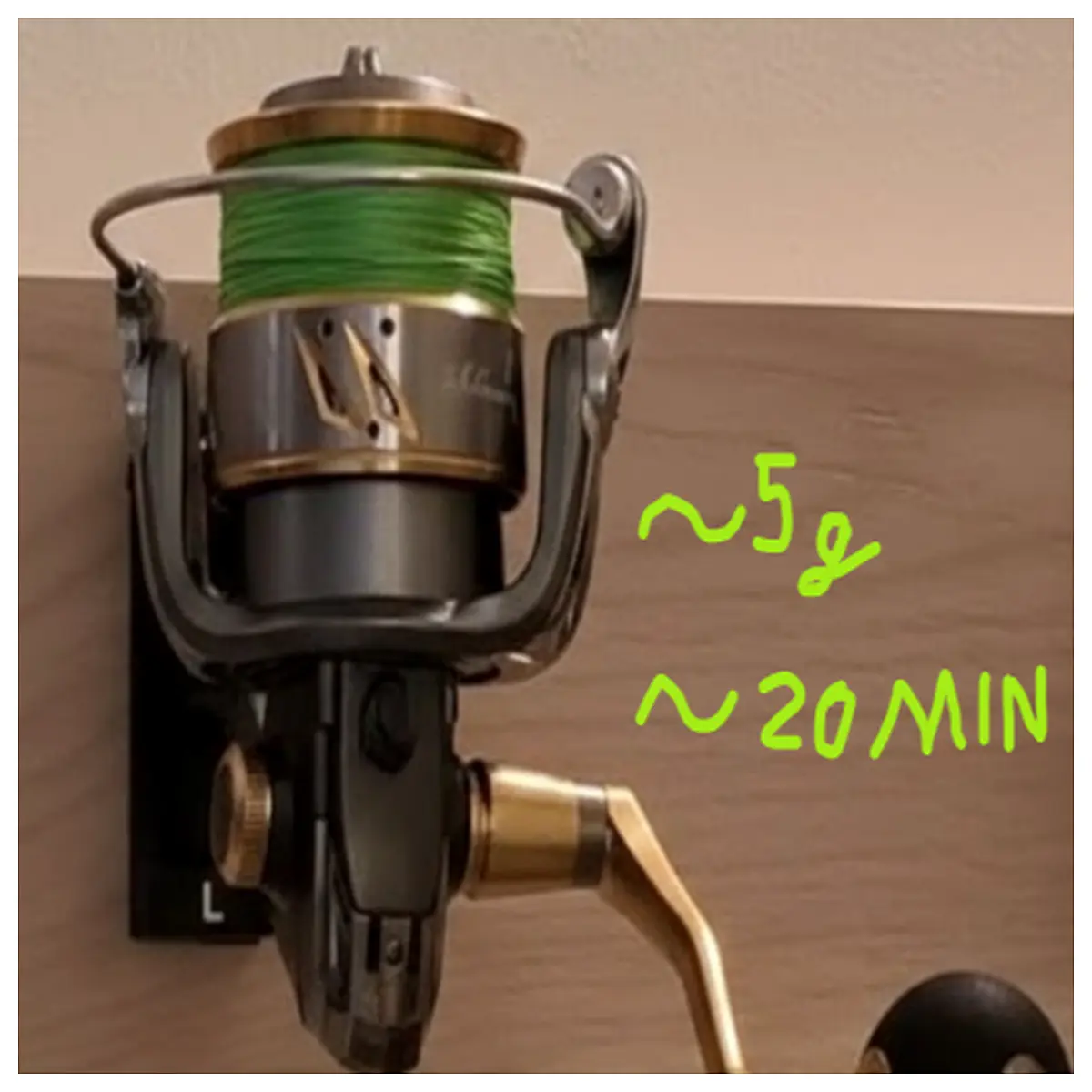 wall mounted fishing reel holder organizer rack storage hook for spinning baitcasting reels garage shed tool organization