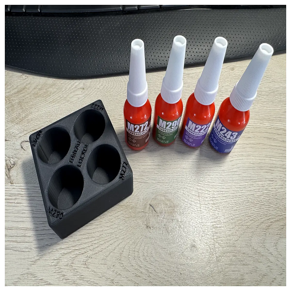 threadlocker tray organizer for anaerobic adhesive bottles storage bin for sealant supplies