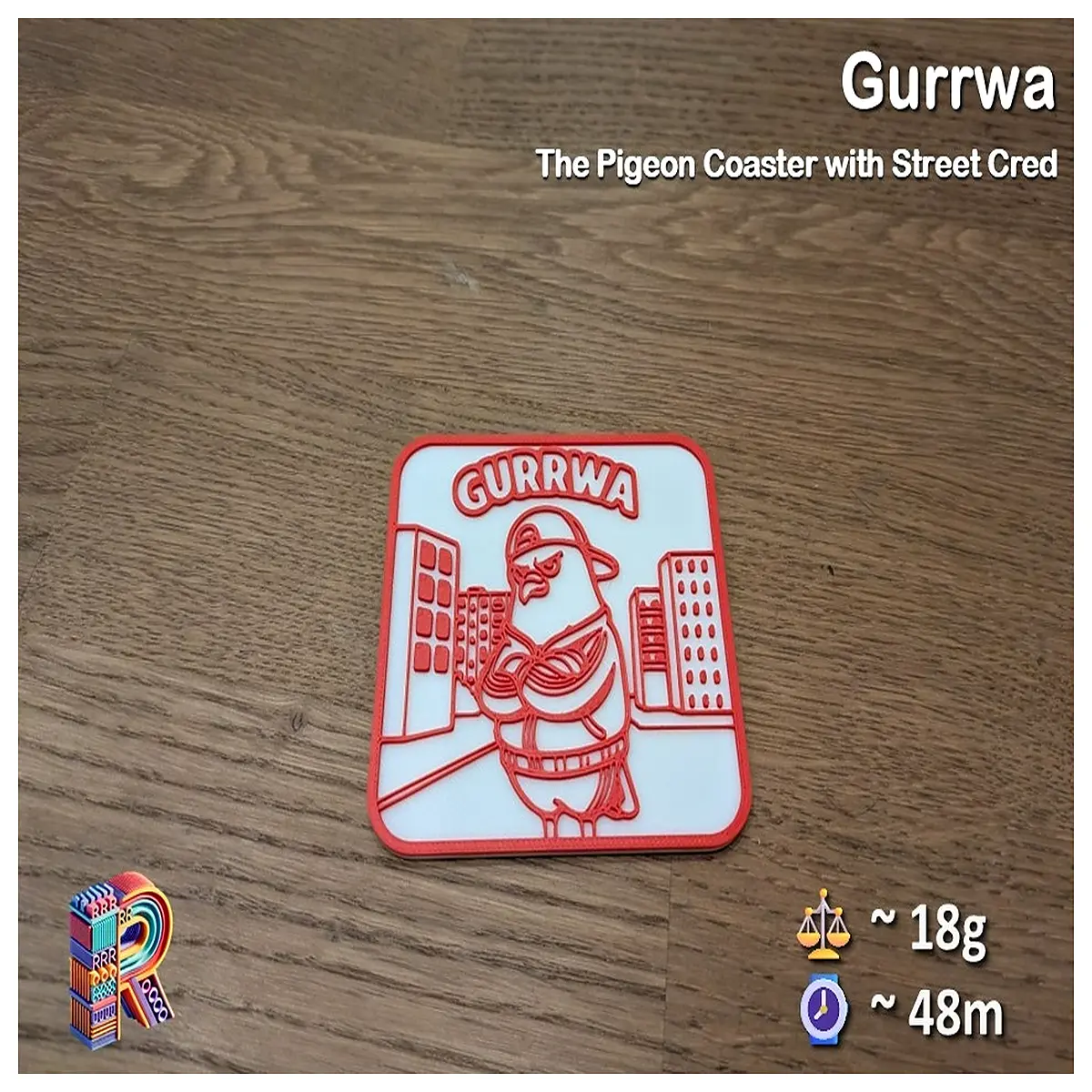 gurrwa street style pigeon coaster set urban aesthetic drink mat for table decor