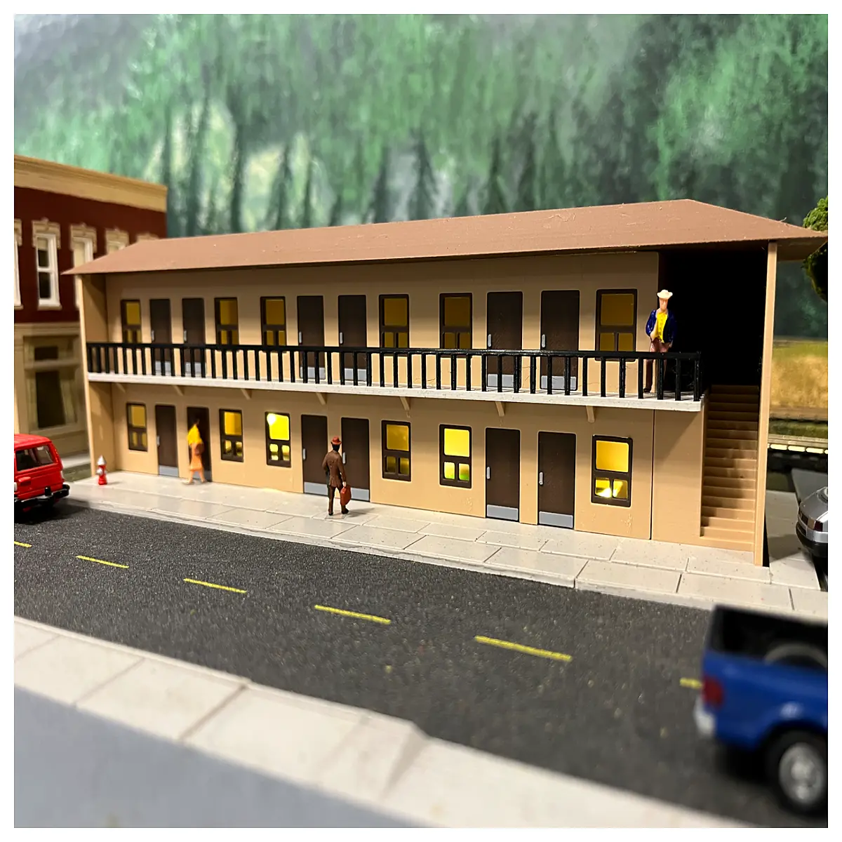ho scale motel hotel building plastic scenery diorama accessory for train layout