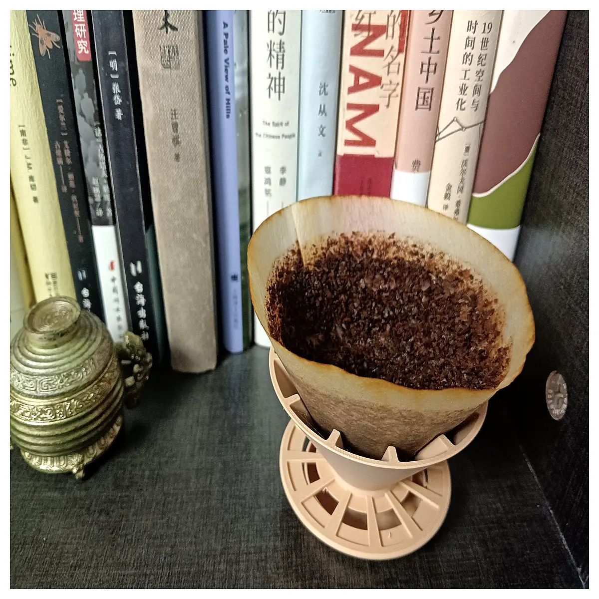ceramic pour over coffee dripper with essential oil diffuser holder for aromatherapy and home decor