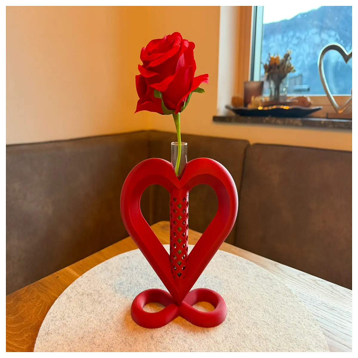 shaped vase for home decor romantic wedding centerpiece love symbol table decoration