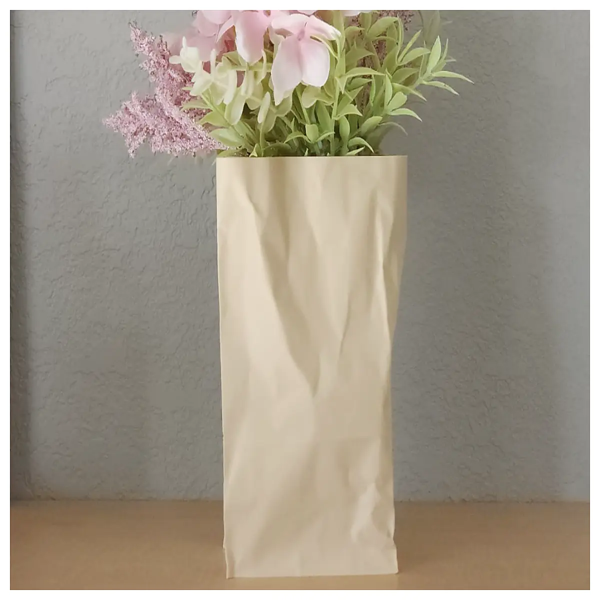 kraft paper vase for dried flowers rustic home decor centerpiece eco friendly table arrangement holder