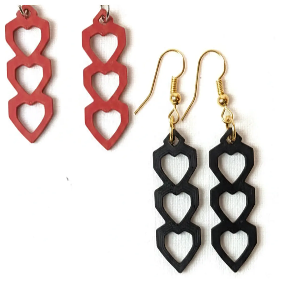 minimalist triple dangle earrings for women low poly geometric silver gold jewelry modern abstract triangle drop studs