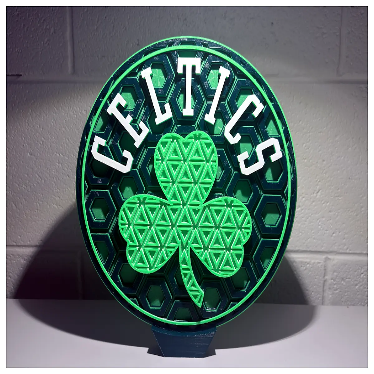 celtics mosaic art canvas wall decor green gold team