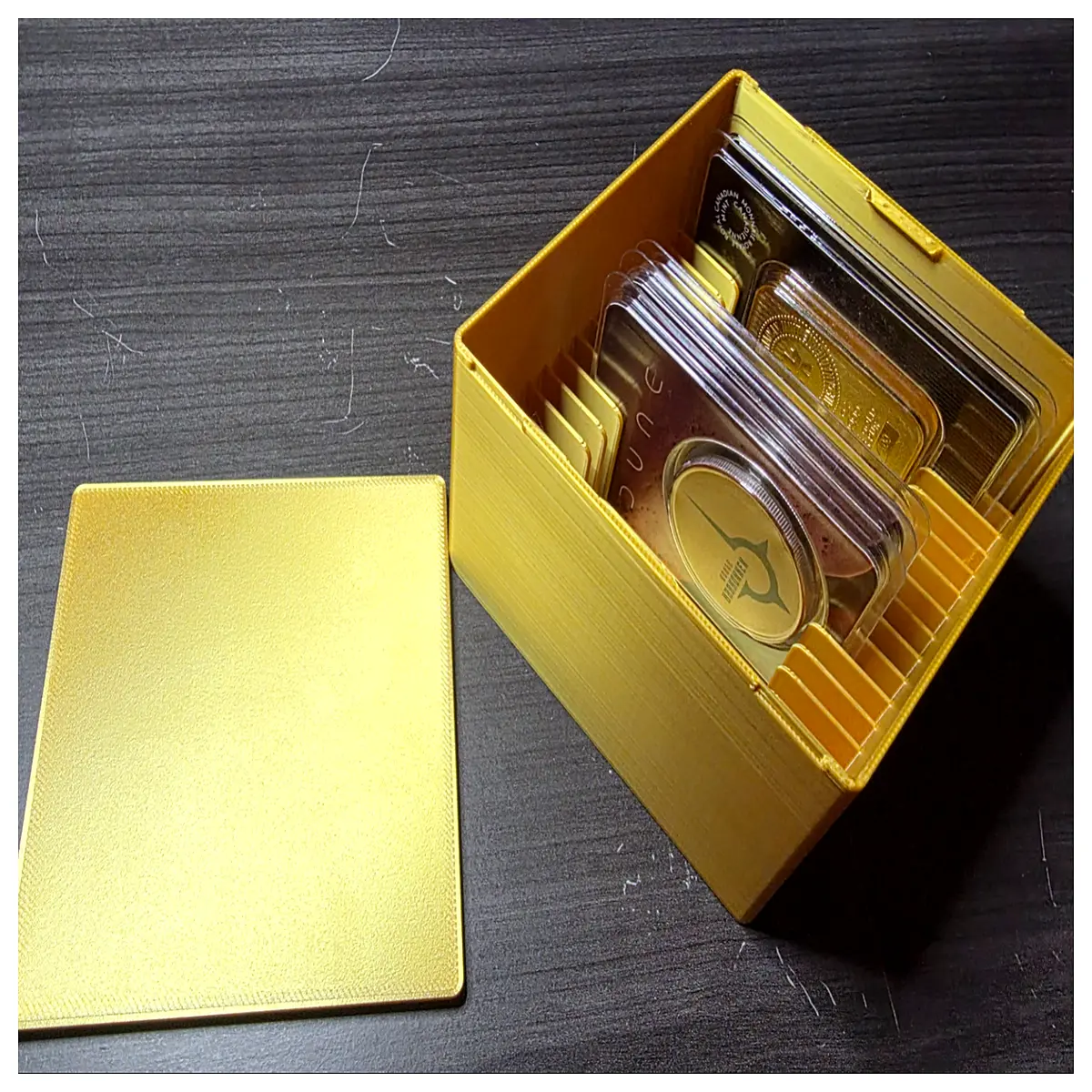 tep grading slab holder case storage box for 16 slabs with lid protective organizer