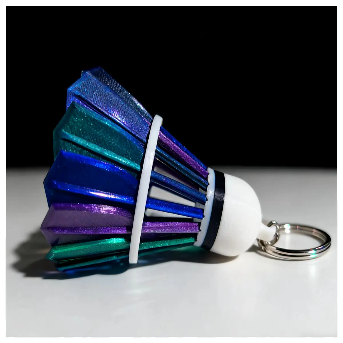 metal rainbow shuttlecock keychain modular charm bag pendant diy jewelry gift