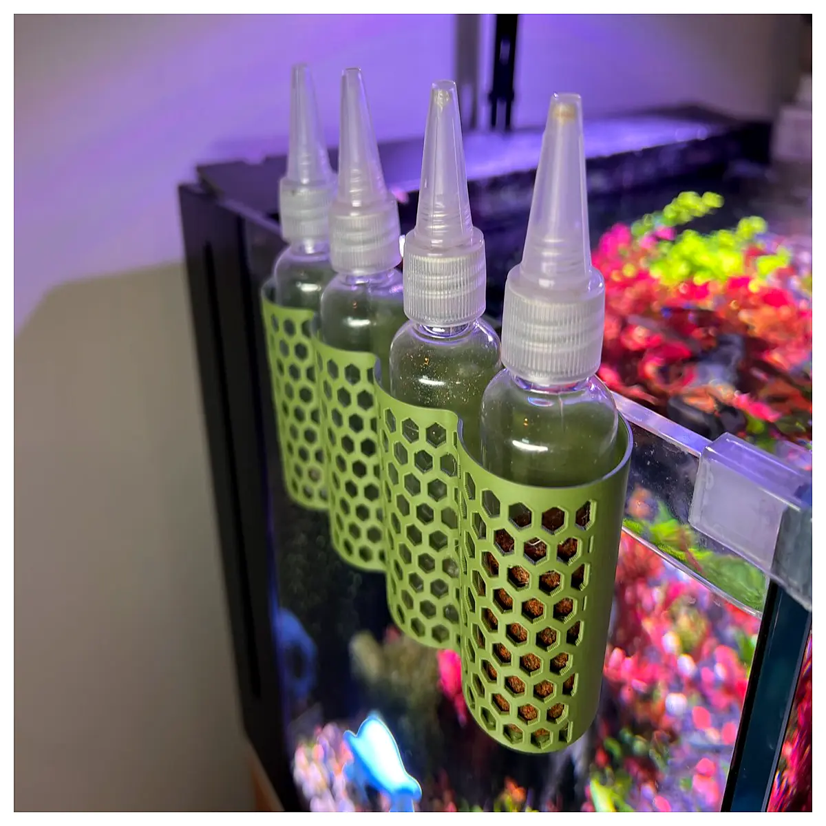 aquarium tank organization accessories fish bowl fertilizer bottle holder wall mount 2 slot or 4 slot rack for aquarium supplies storage
