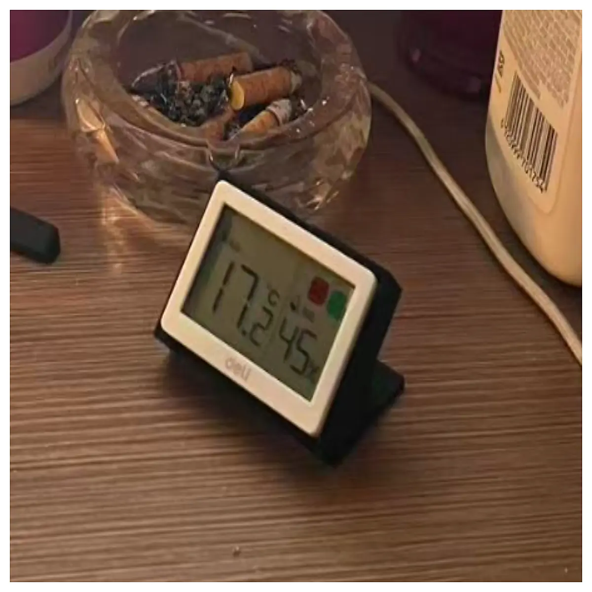 deli digital thermometer holder mount for home office desk temperature hygrometer bracket