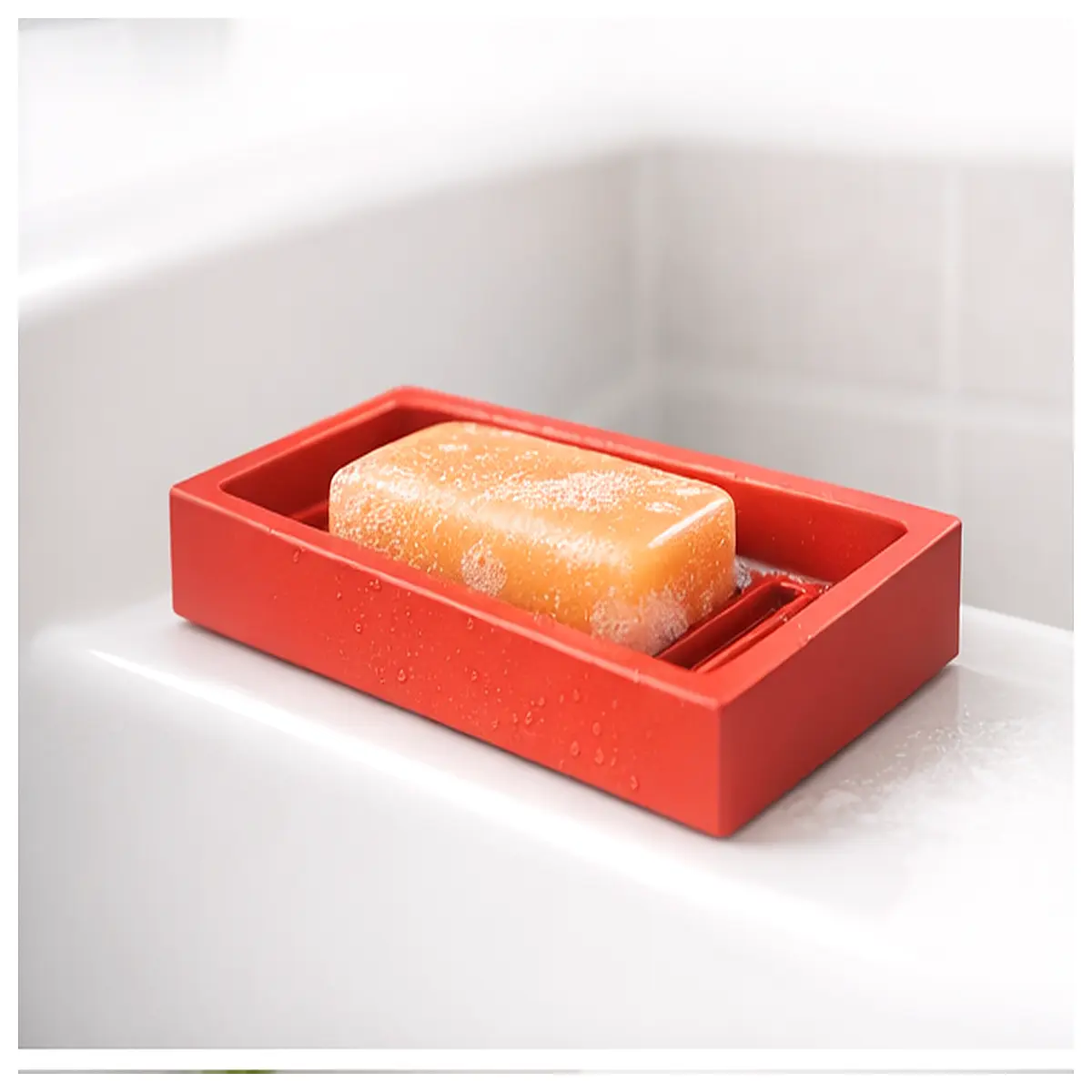 bathroom soap dish holder non slip drain rack for bar soap and loofah shower organizer