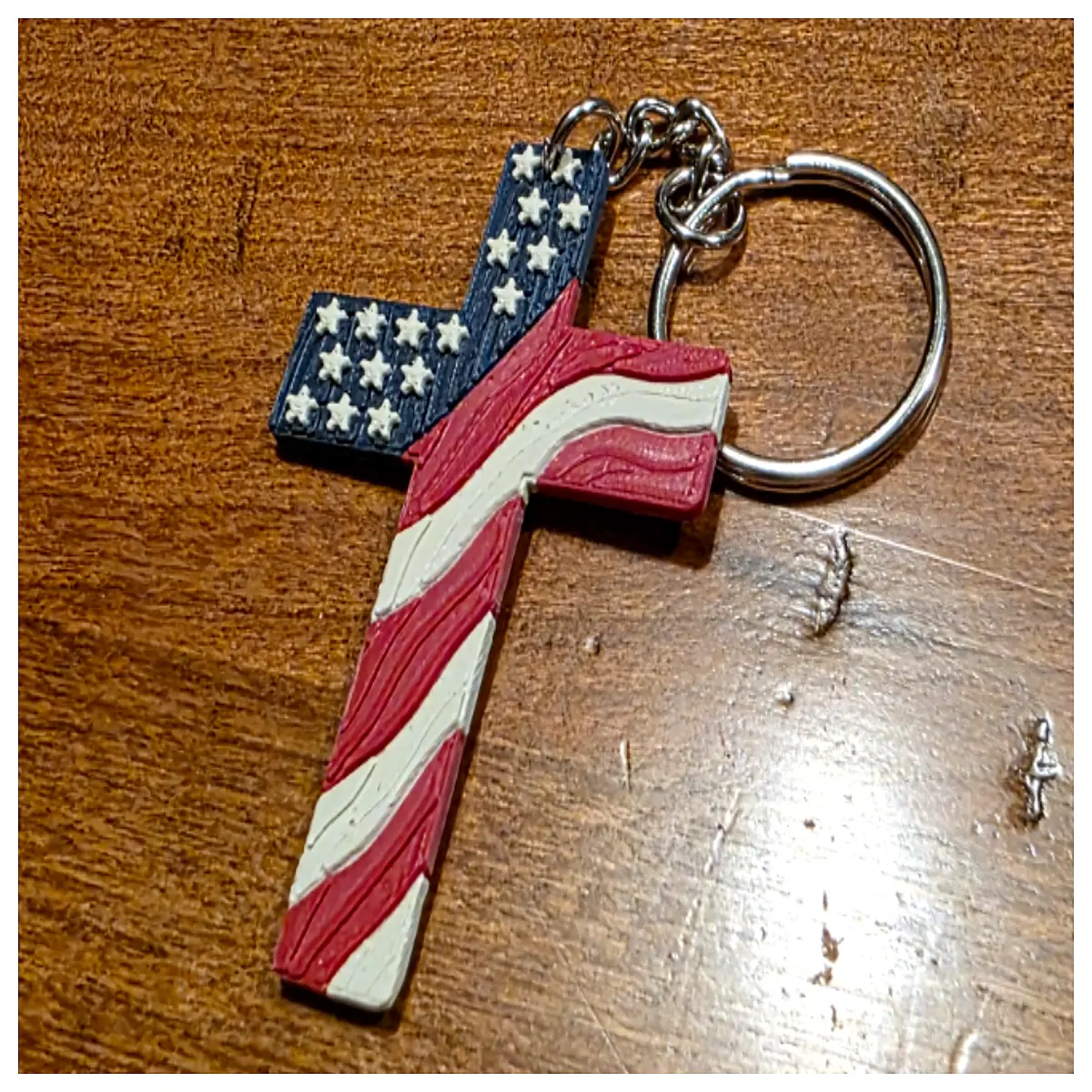 usa flag cross keychain patriotic metal key ring for car keys men women gift