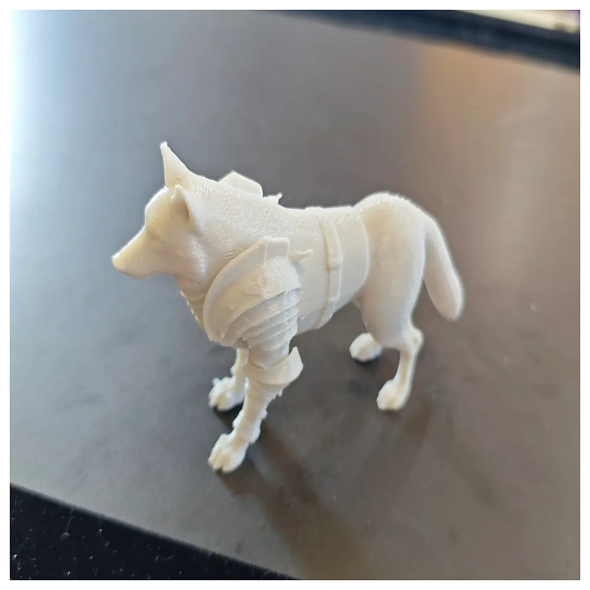 armor wolf statue print easy beginner friendly toy for kids collectible figure
