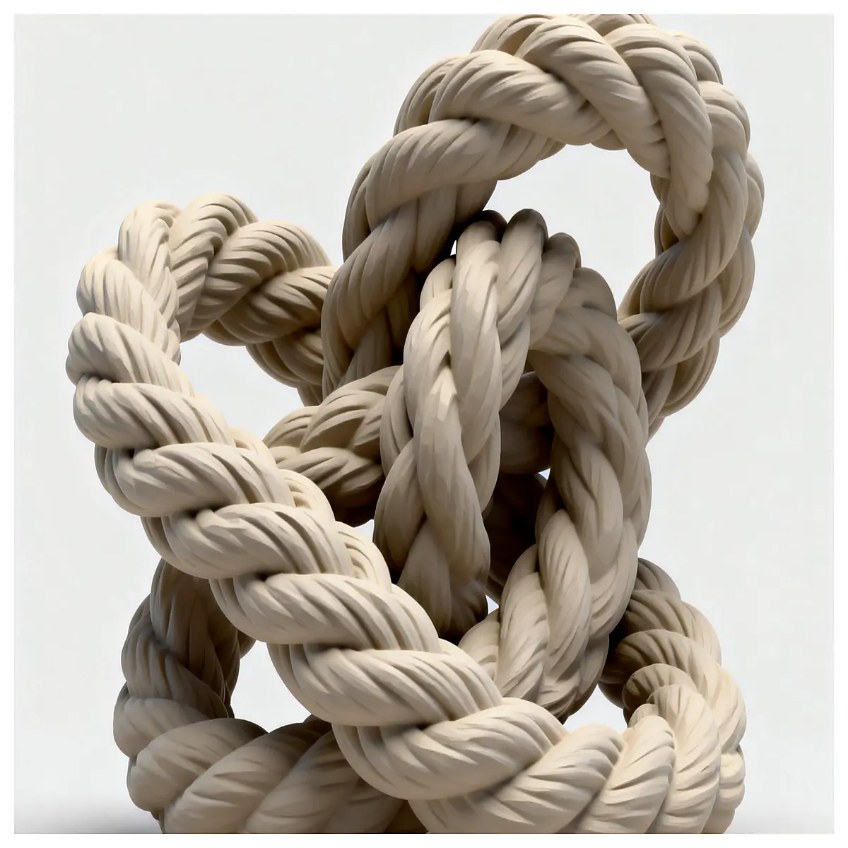 abstract rope sculpture wall art modern minimalist home decor living room office hanging string fiber knot design