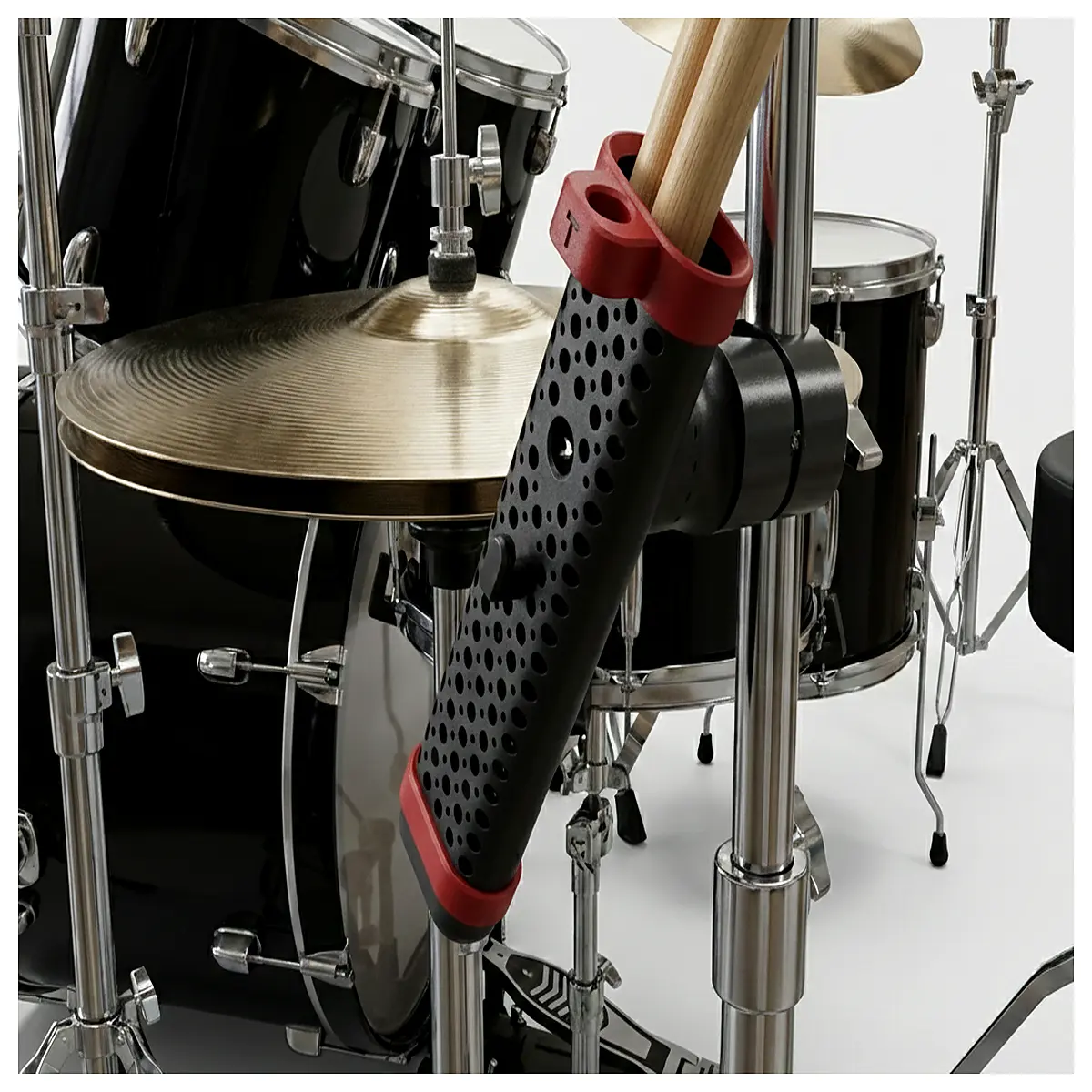 rotating drum stick holder rack organizer for home studio storage