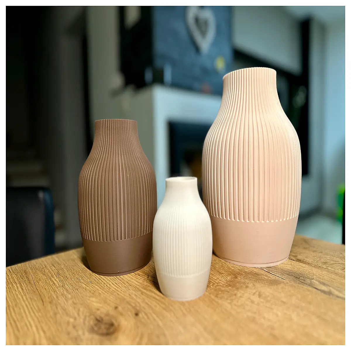 scandinavian ribbed vase modern minimalist home decor living room shelf accent neutral ceramic planter