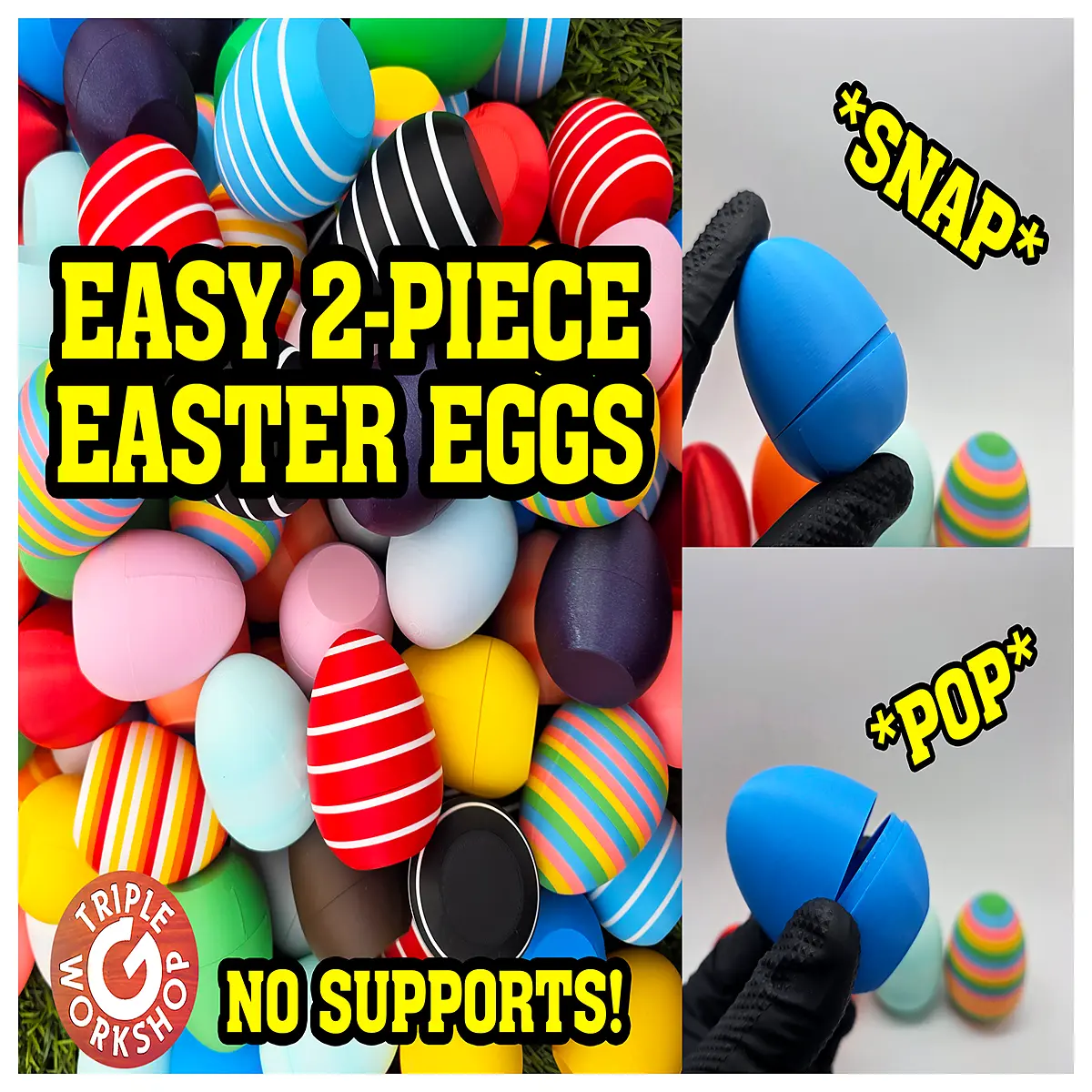 printable two piece easter egg no support required print resin
