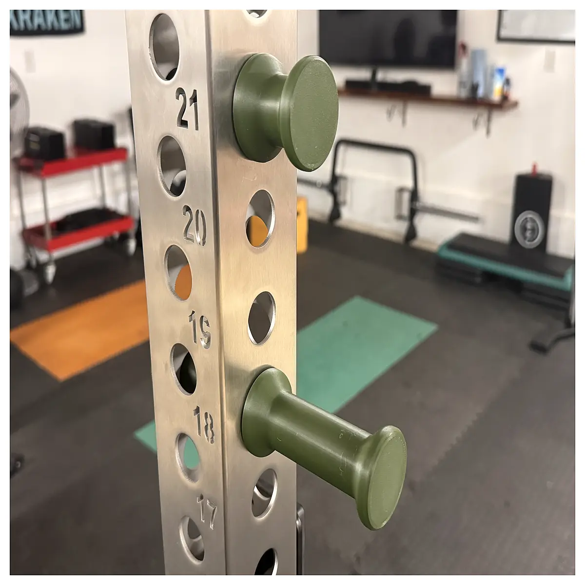 1 inch hole gym storage hooks for 3x3 squat rack duty weight plate holders barbell accessories