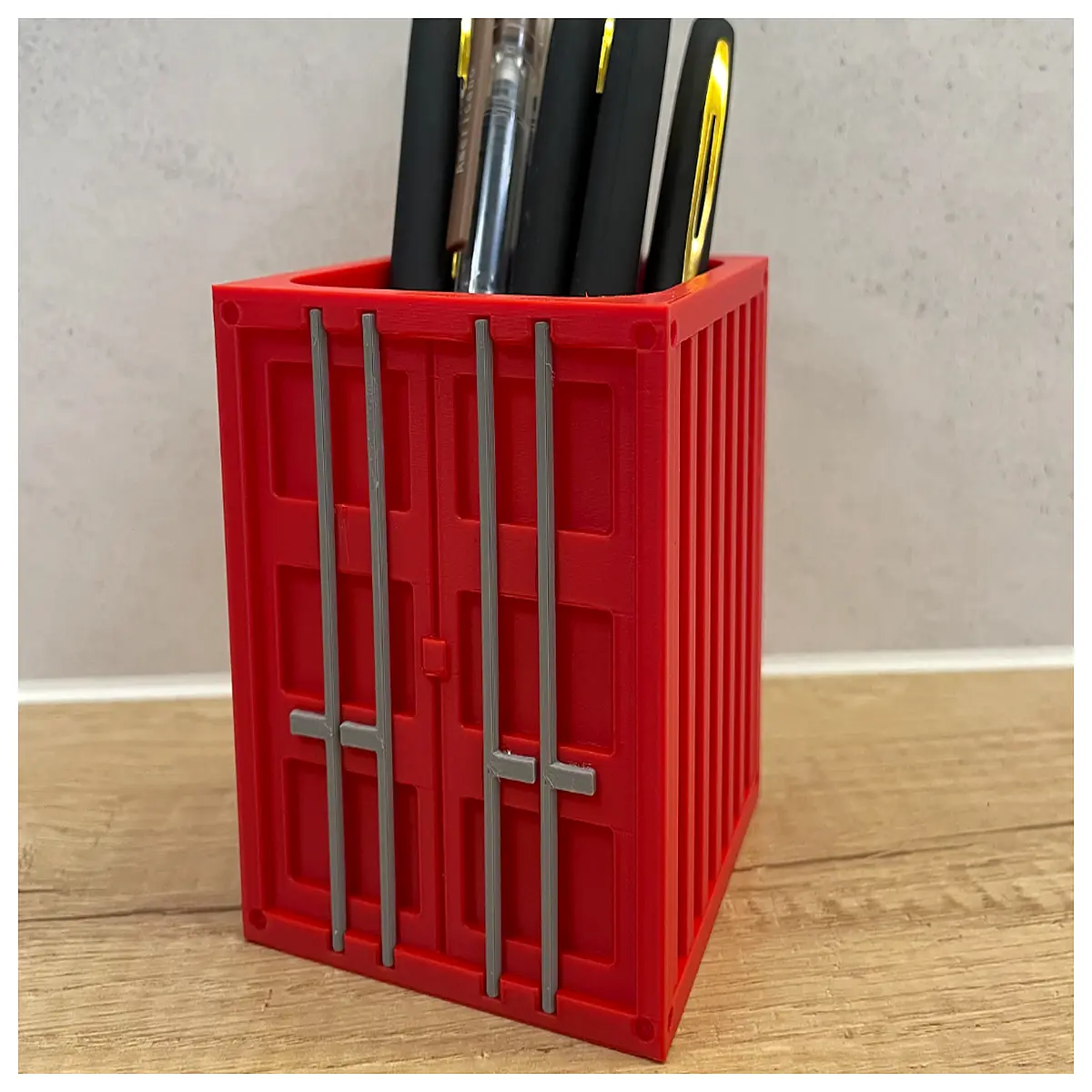 shipping container pencil case organizer box for school supplies storage