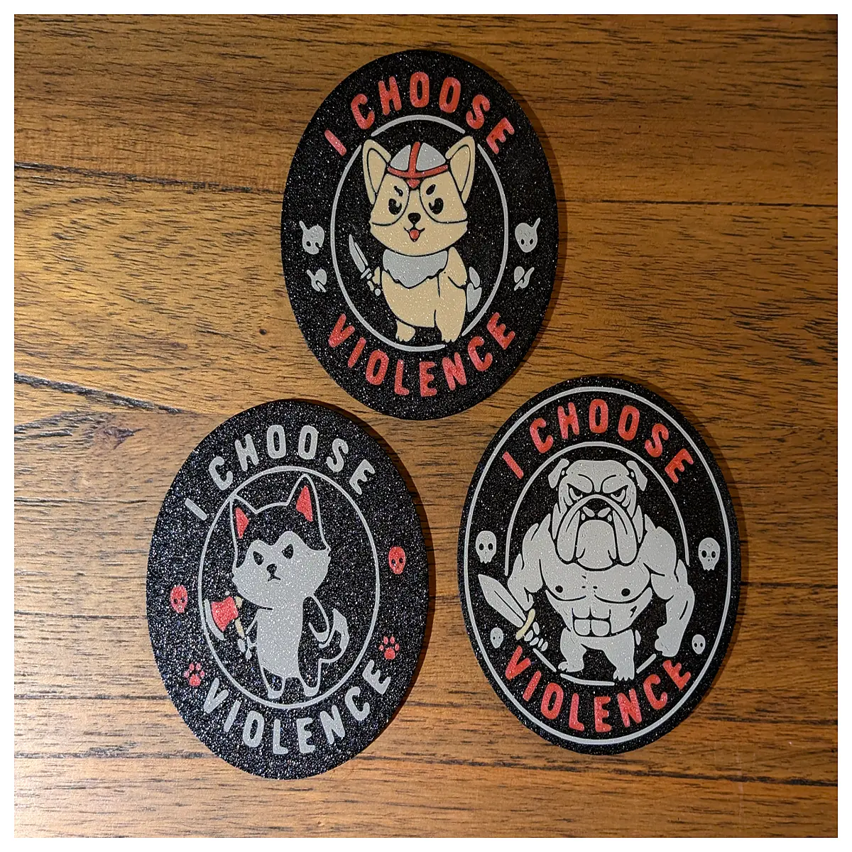 funny angry dog coaster set cute cartoon pet mug pad anti slip drink mat for coffee table
