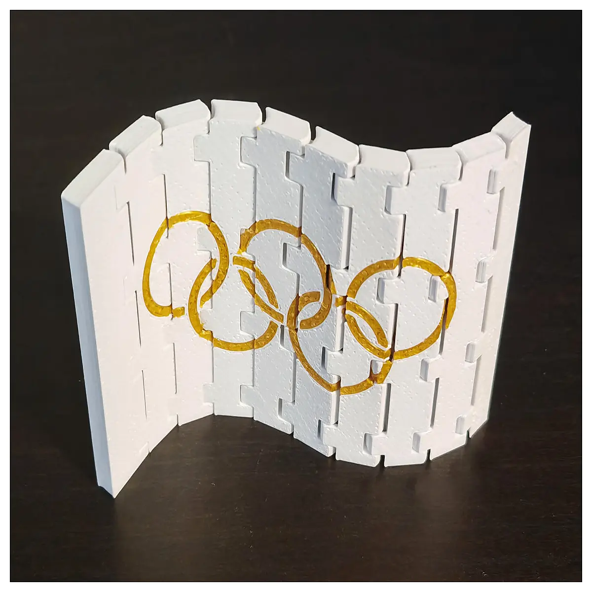 olympic flag double sided fabric with moving rings decoration