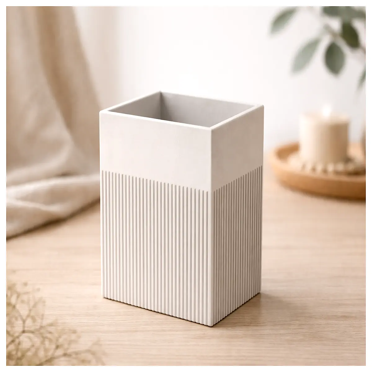 wabi sabi textured vase minimalist square grid decor modern japanese style ceramic home accent