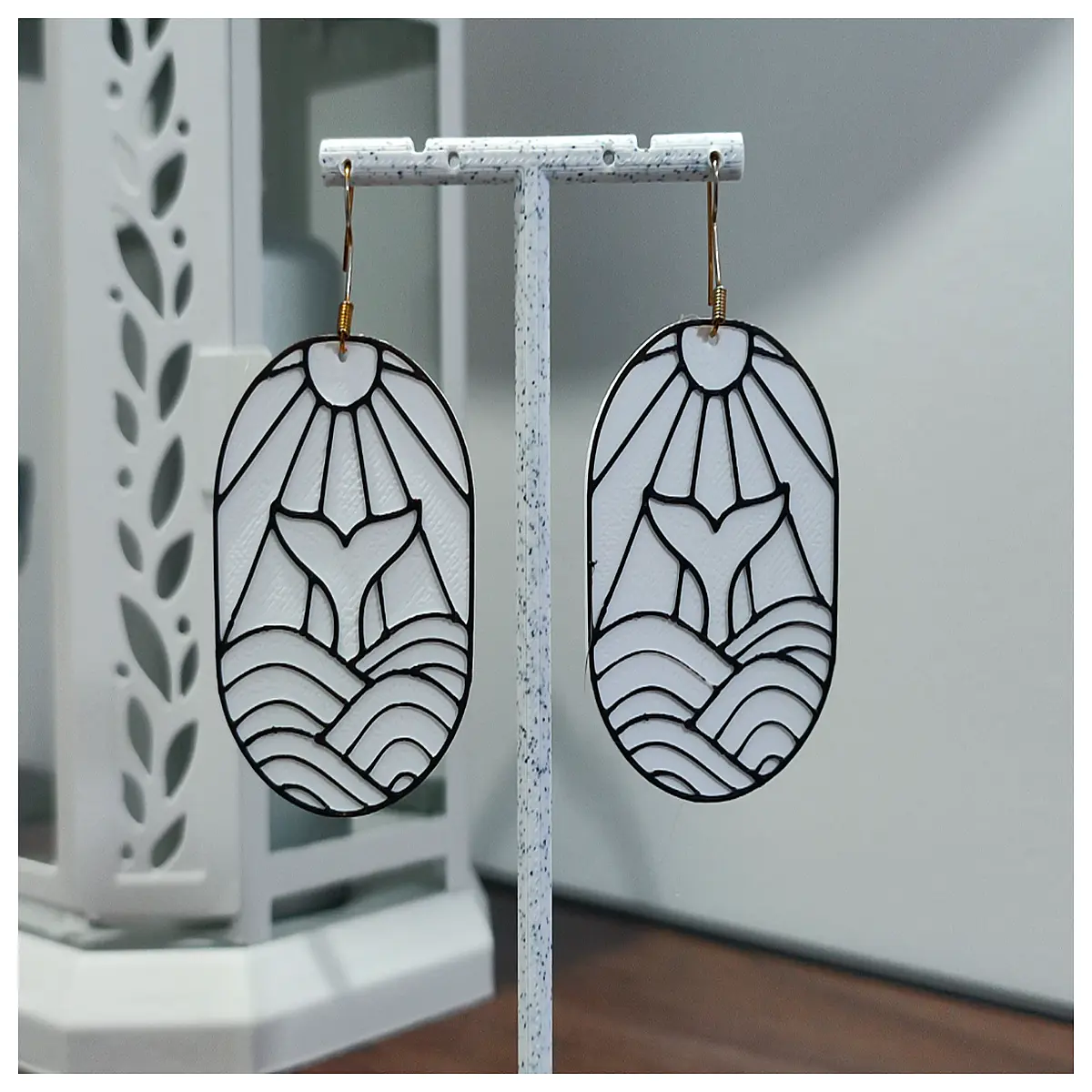 ocean wave drop earrings for women sea shell inspired jewelry blue green tide necklace alternative summer beach vibe accessories