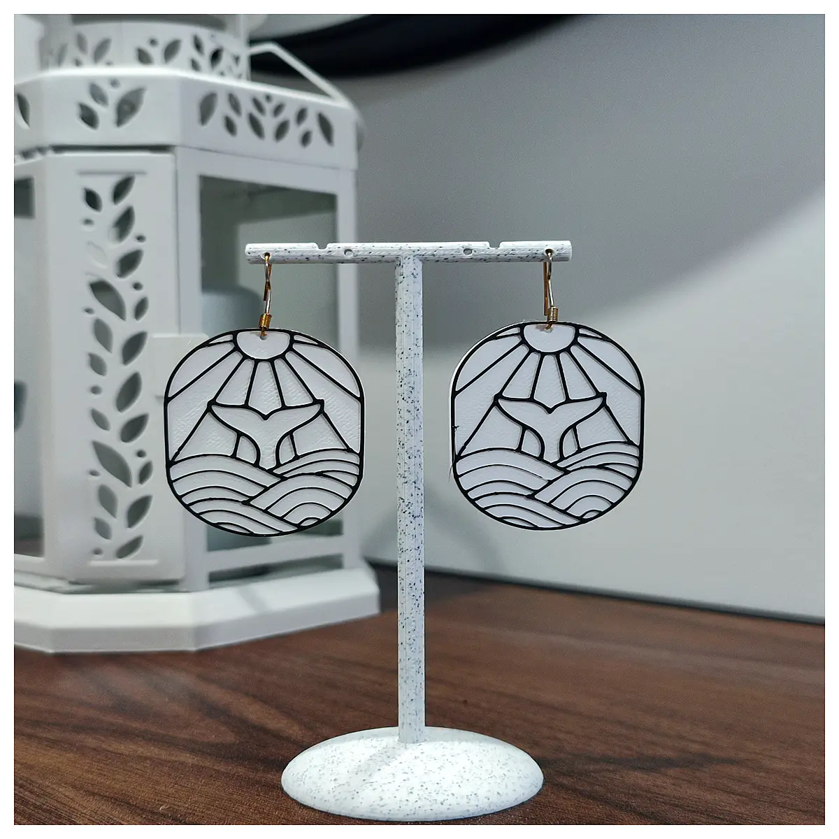 ocean wave drop earrings for women sea shell inspired jewelry blue green tide necklace alternative summer beach vibe accessories