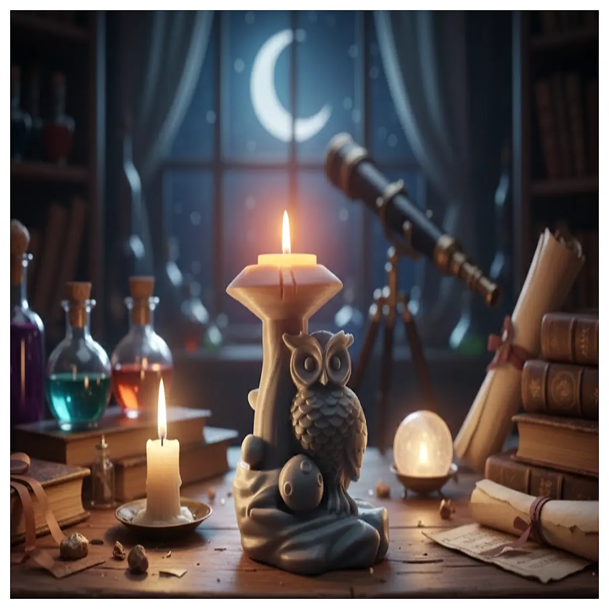 owl candle holder decor for home table centerpiece rustic wooden owl nightlight