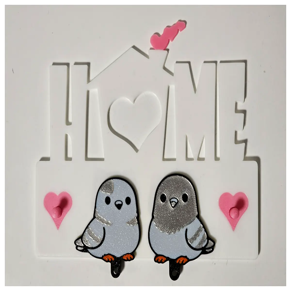 cute pigeon couple keychain for lovers matching bird pendant with holder boyfriend girlfriend