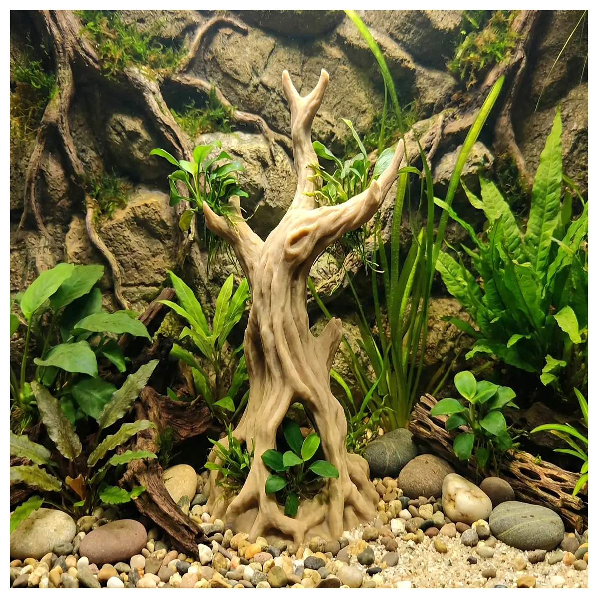 tank decor cave hollow log hideout reptile habitat accessory