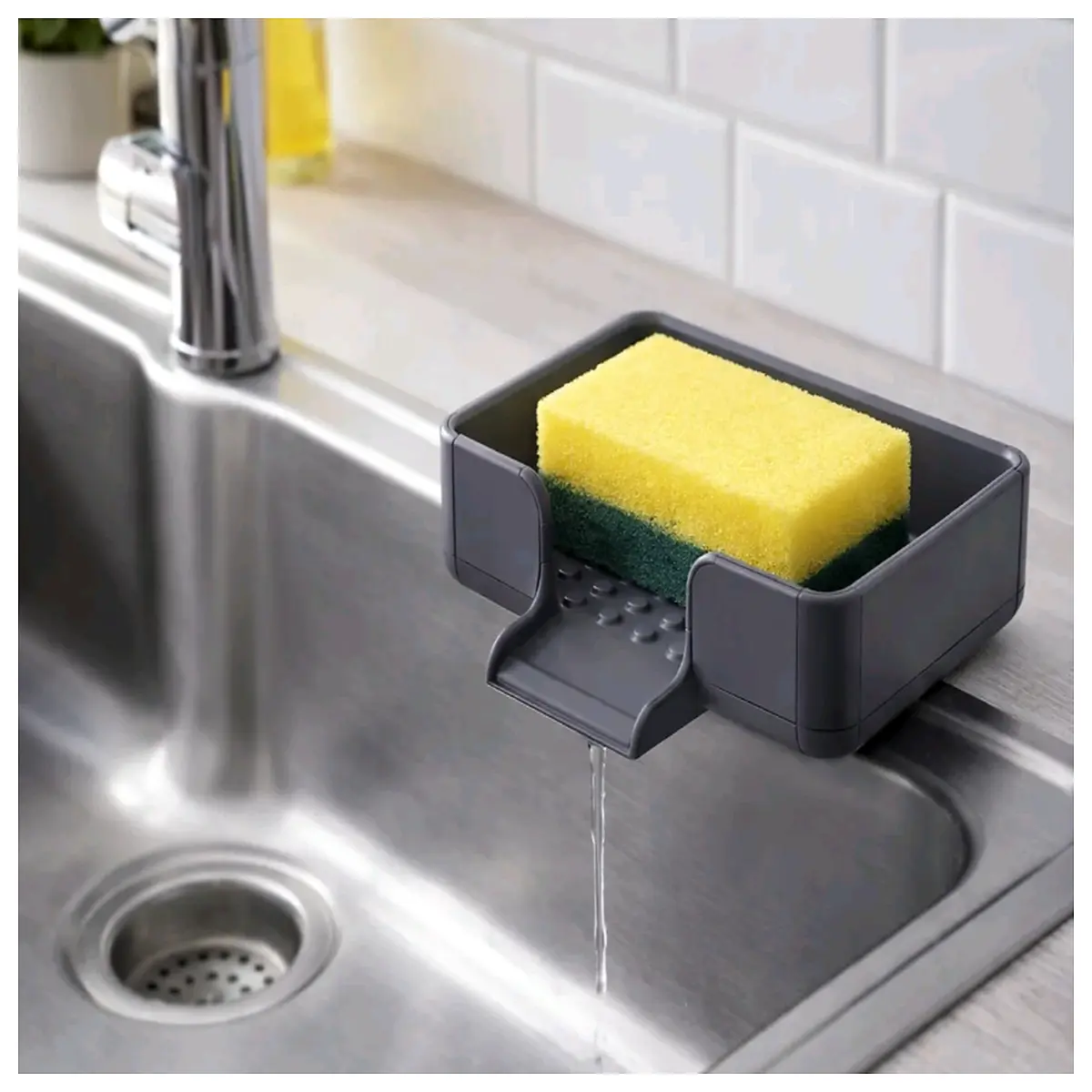 drainage hole sponge organizer box bathroom countertop storage for soap shampoo conditioner bottles plastic caddy