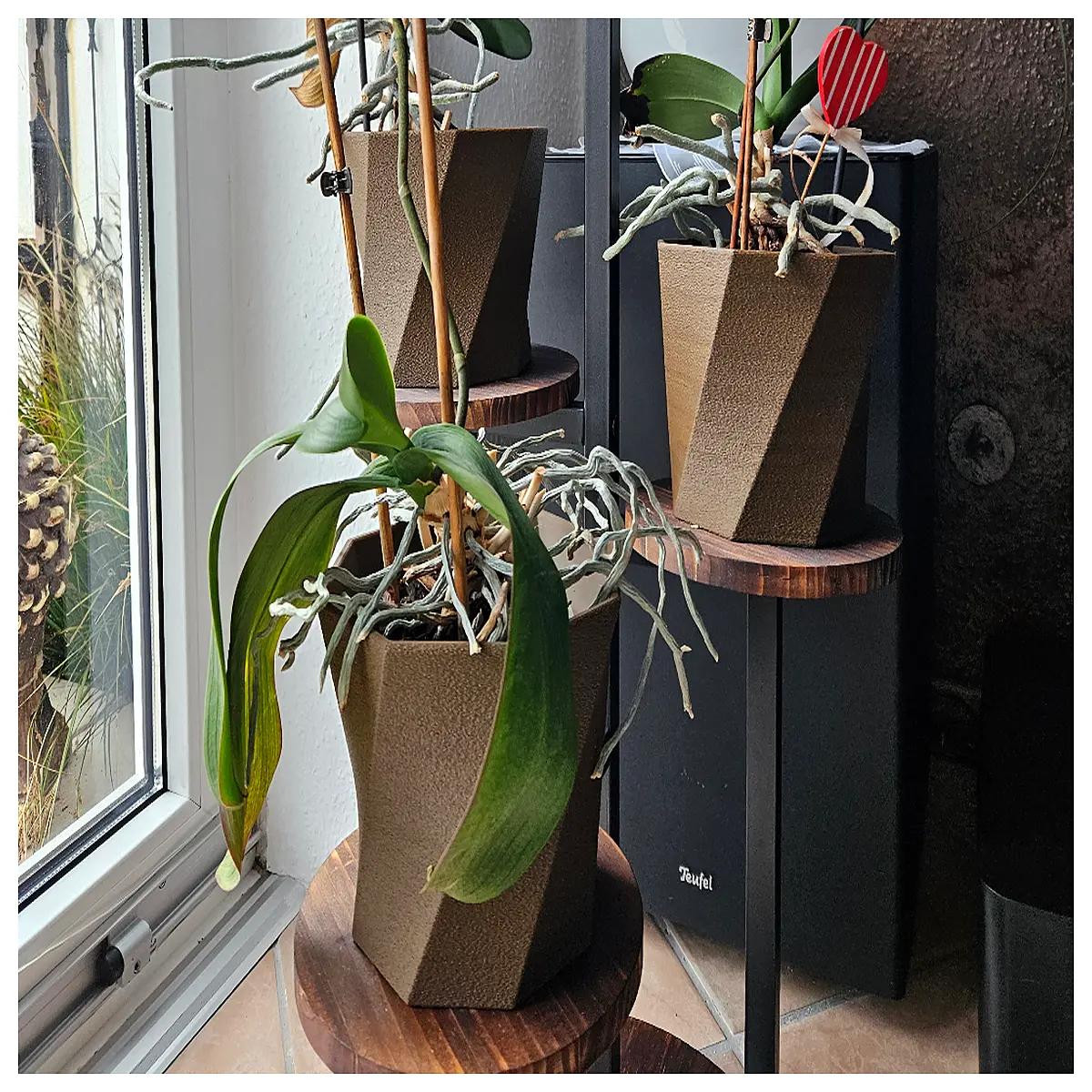 modern geometric ceramic planter pot for indoor succulents cactus plants minimalist home decor
