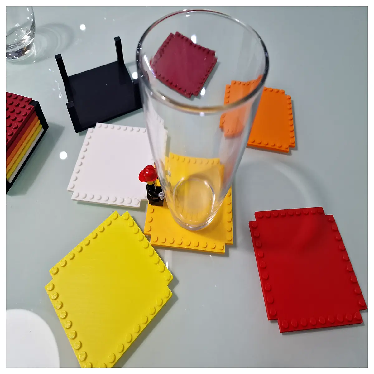 diy building block coasters brick desk accessories cute cup holders for kids gifts