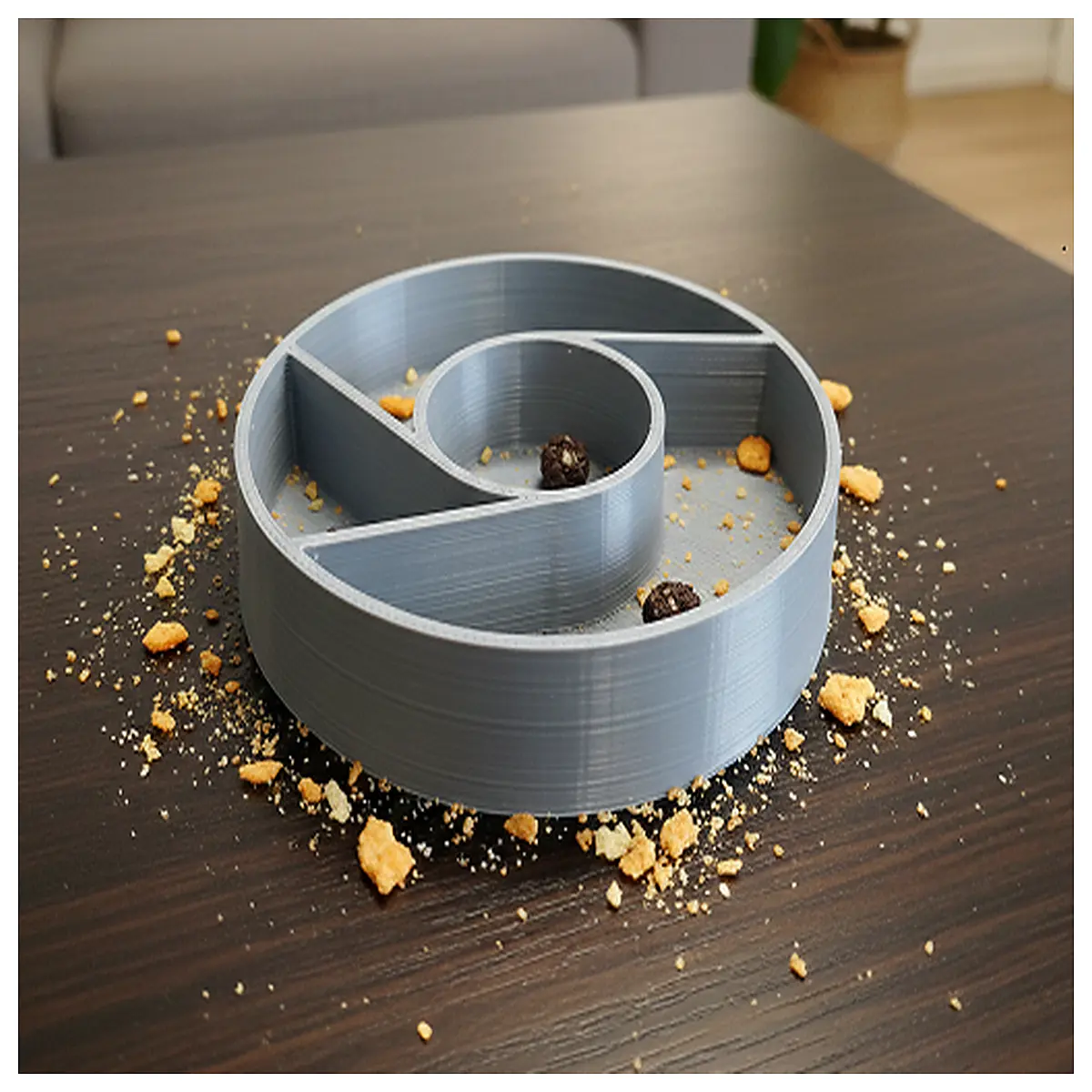 snack organizer bin with dip cups for party buffet table storage